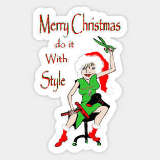 Christmas hairdresser Sticker